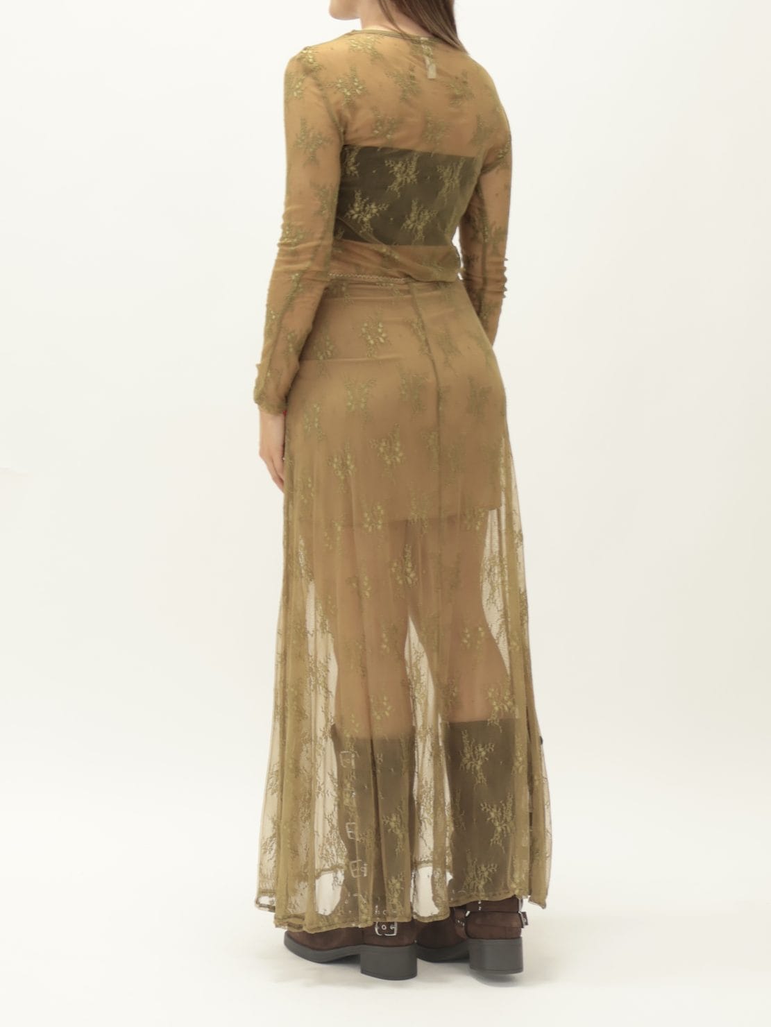 Body pizzo girocollo olio