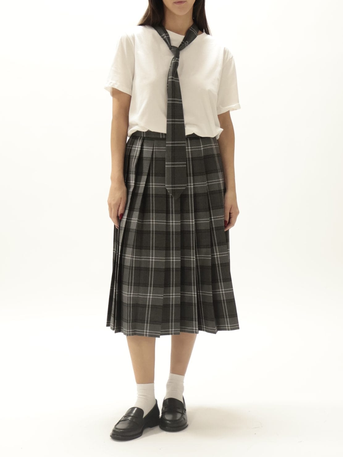 Gonna midi check grigio