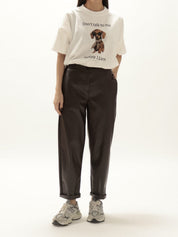 Pantalone bestseller ecopelle moro