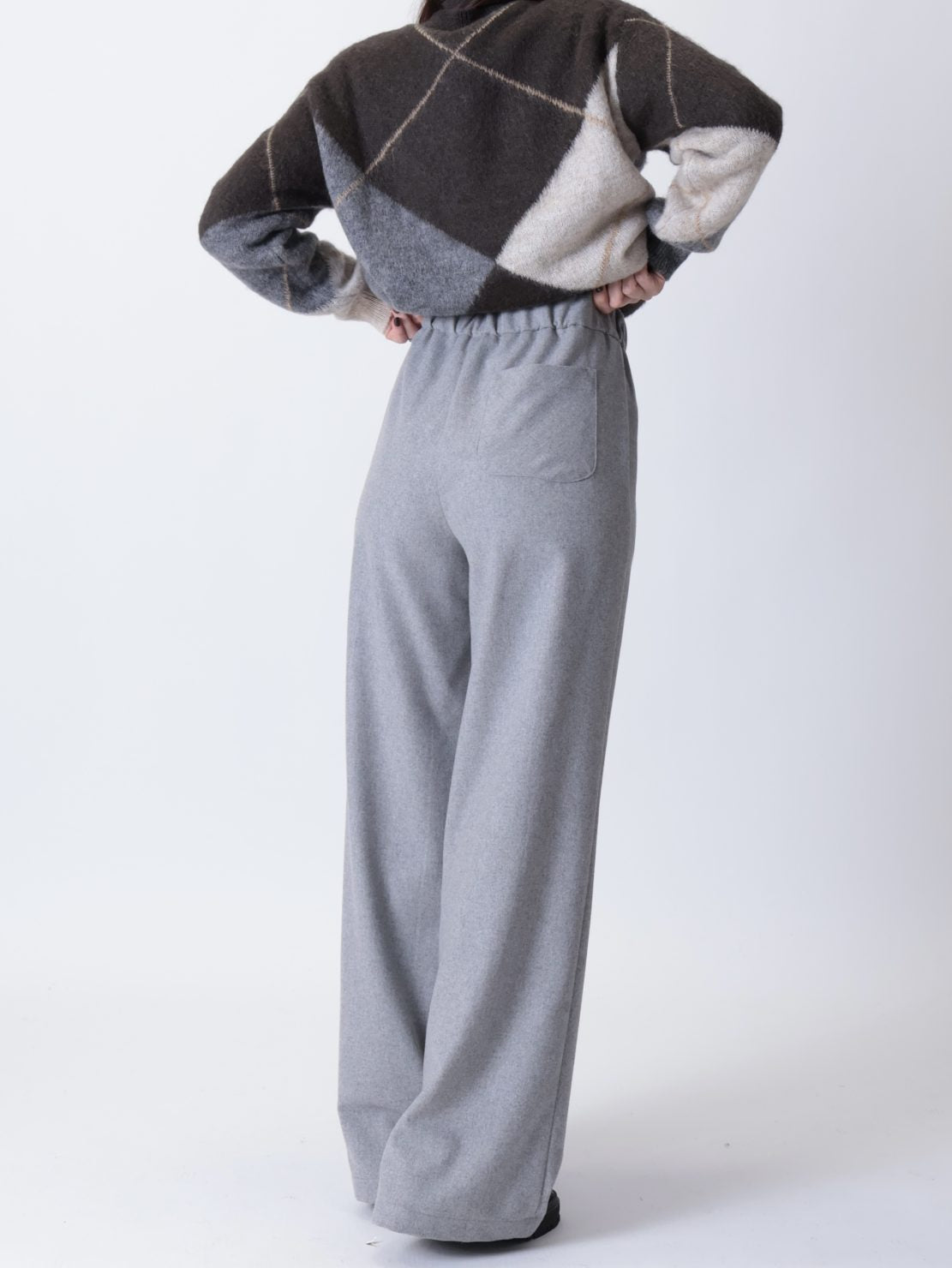 Pantalone dritto lana grigio