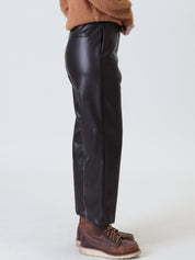 Pantalone bestseller ecopelle moro