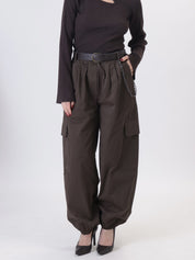 Pantalone Luna cargo con catena moro