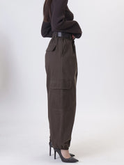 Pantalone Luna cargo con catena moro