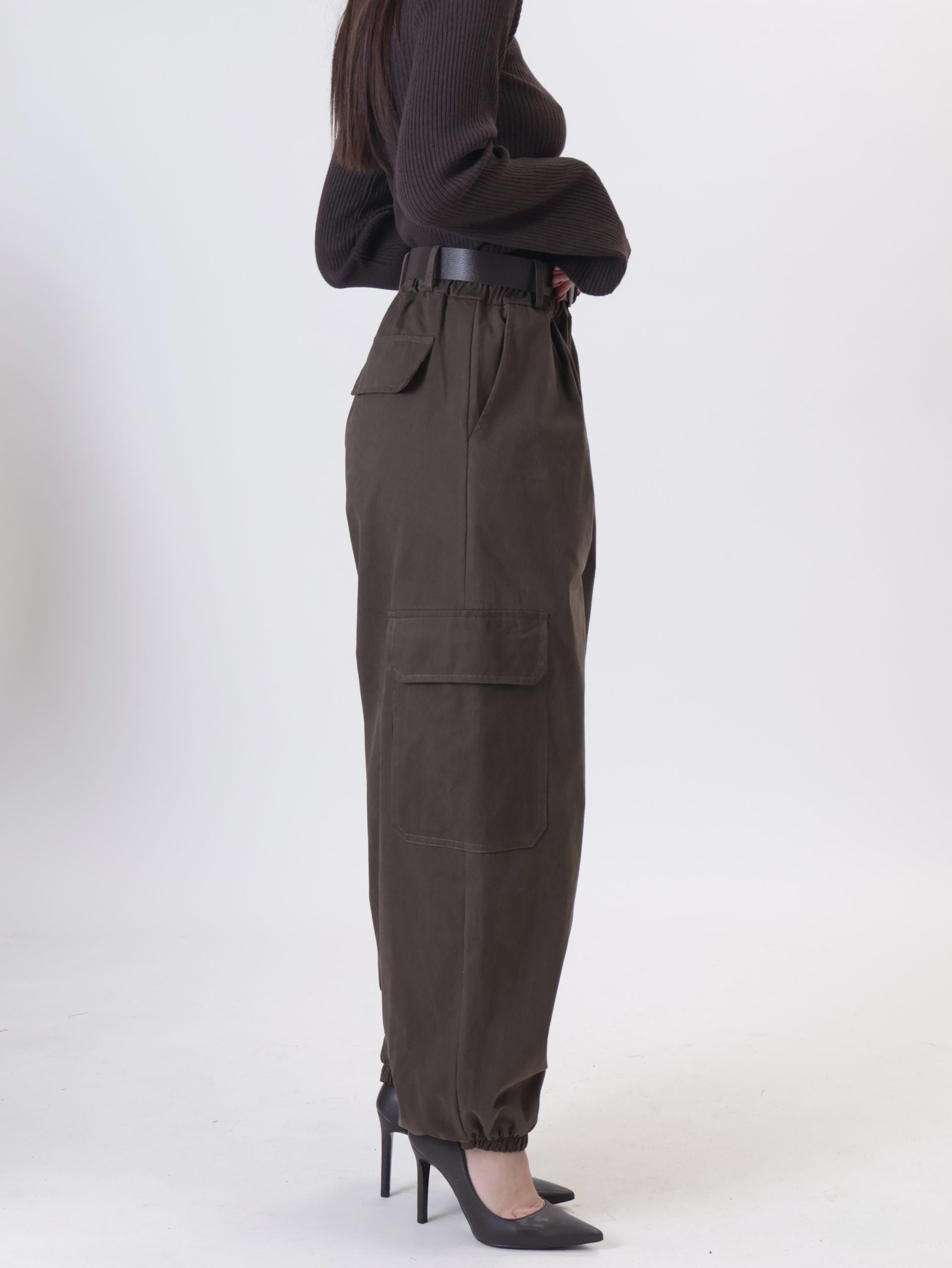 Pantalone Luna cargo con catena moro