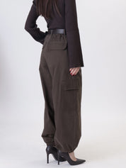 Pantalone Luna cargo con catena moro