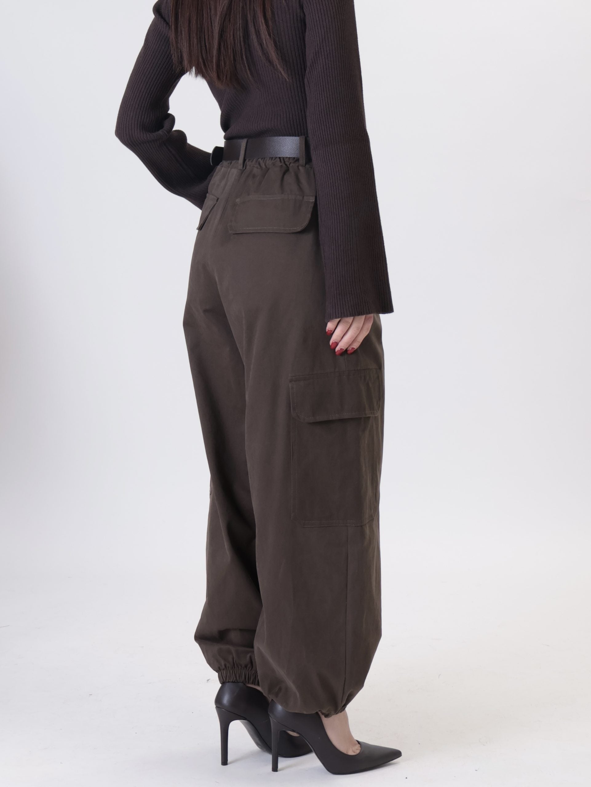 Pantalone Luna cargo con catena moro