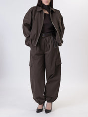 Pantalone Luna cargo con catena moro
