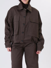 Bomber Luna bottoni moro
