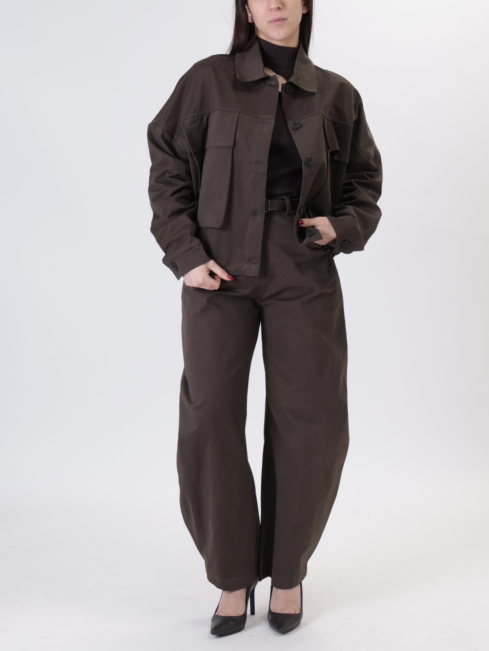 Bomber Luna bottoni moro