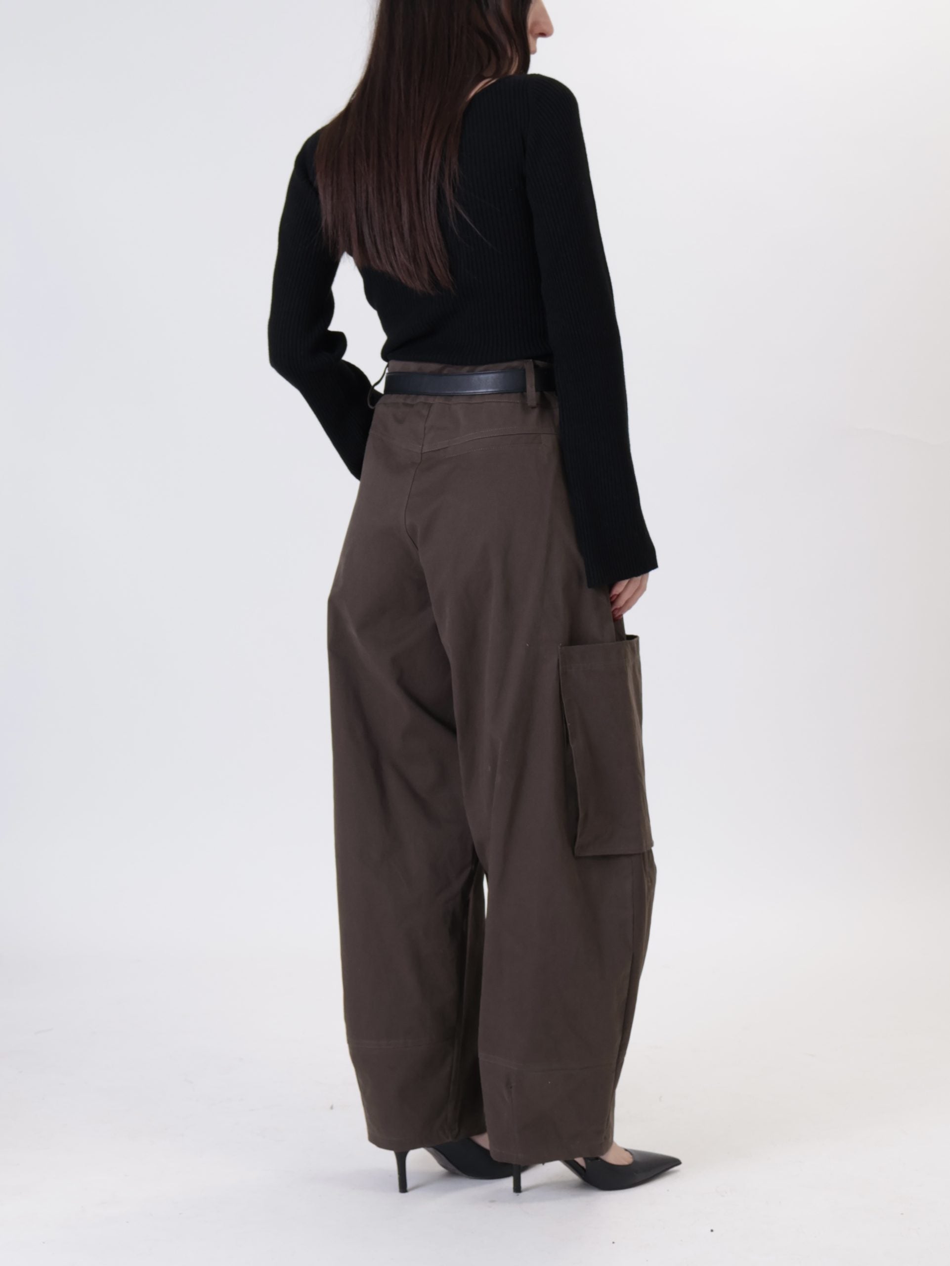 Pantalone Luna cargo over moro