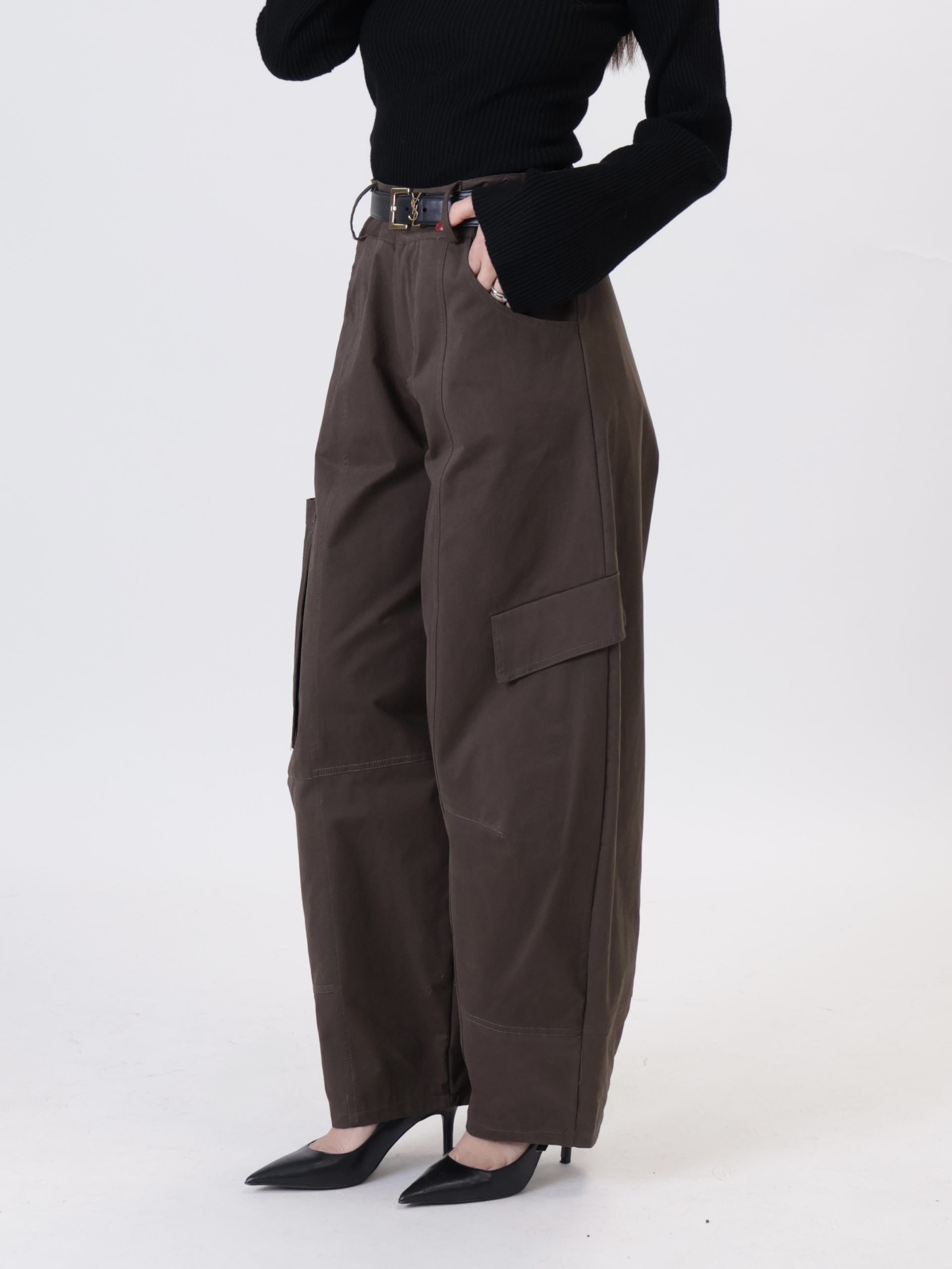 Pantalone Luna cargo over moro