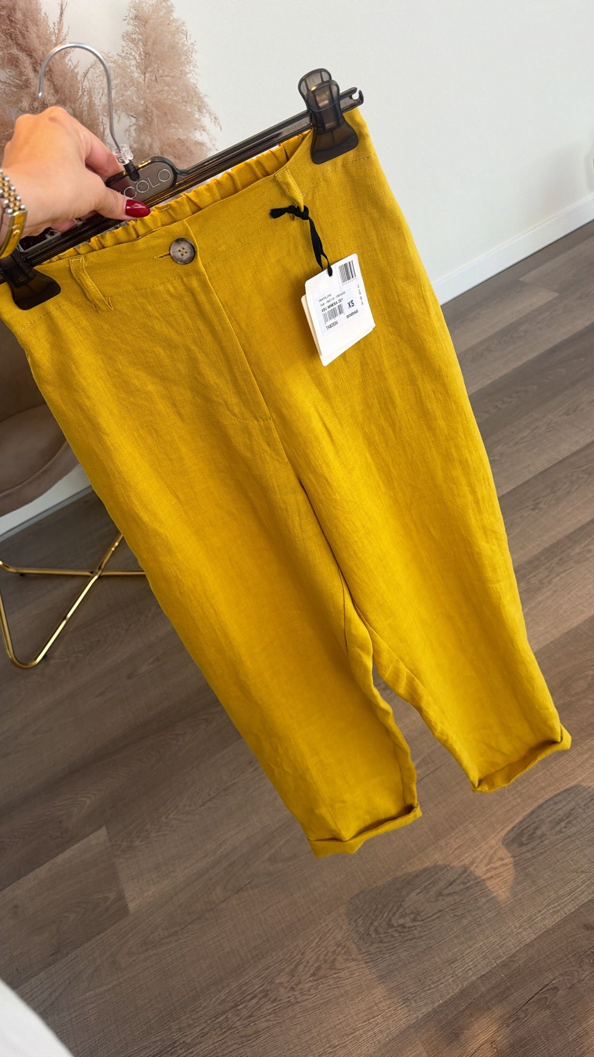 Pantalone bestseller lino senape