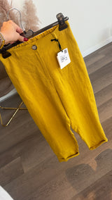 Pantalone bestseller lino senape