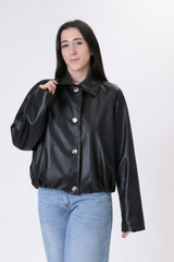 Bomber intreccio nero