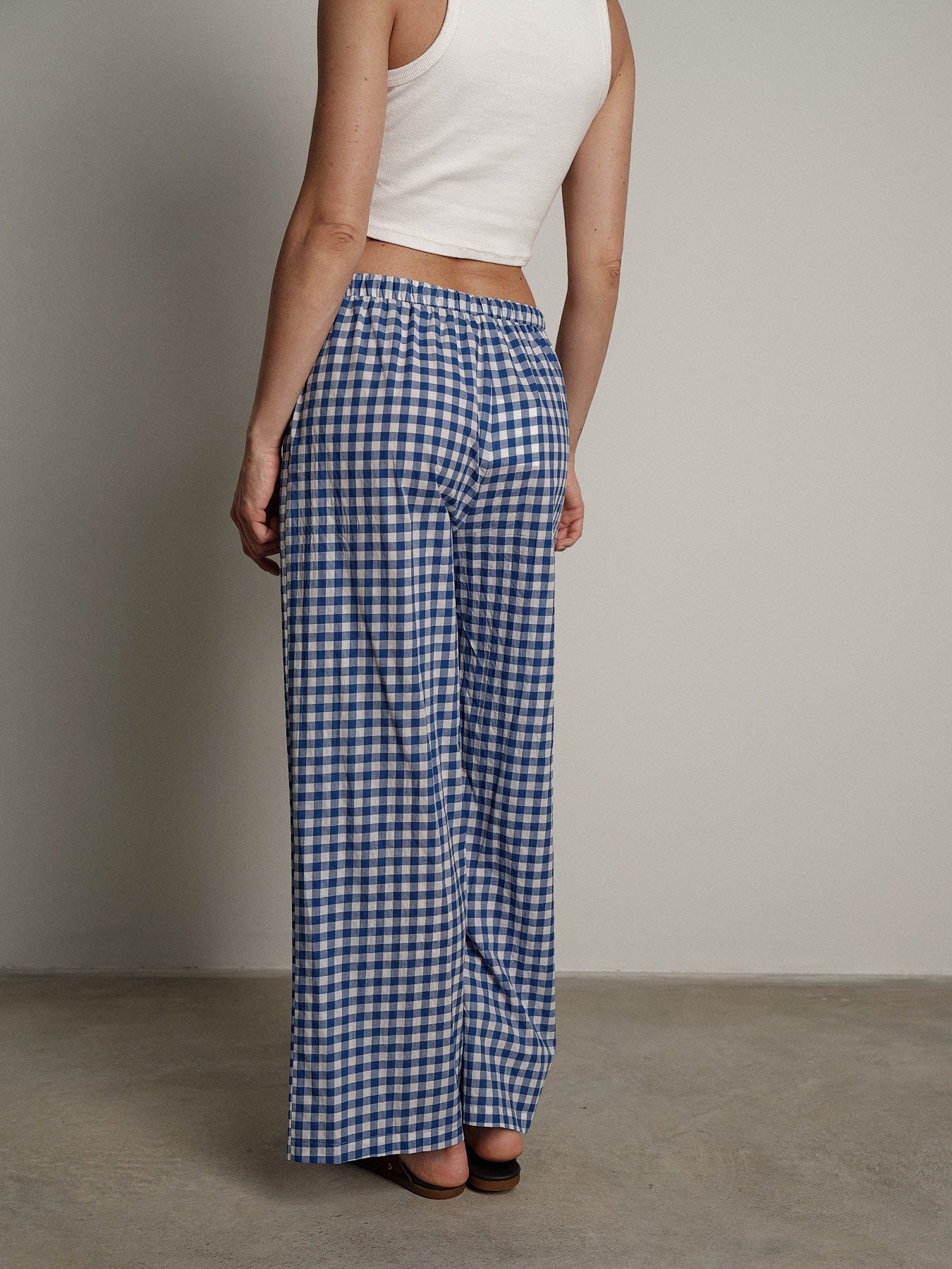Electric blue vichy trousers new