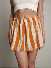 Ochre striped shorts