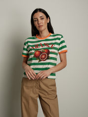 T-shirt frutta riga (colori all'interno)