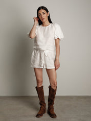 Cream Tens shorts