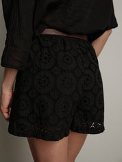 Black lightweight sangallo shorts