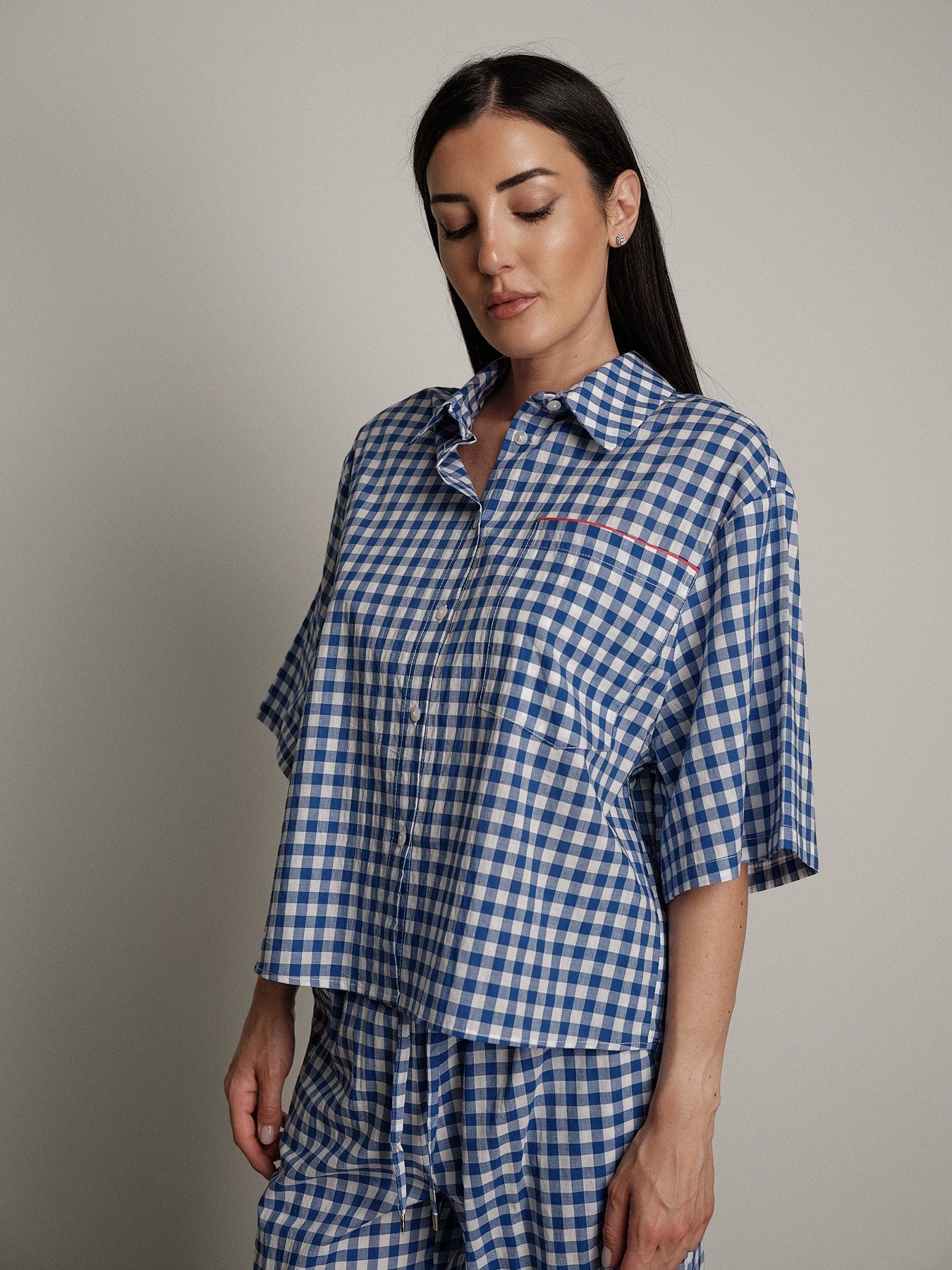 Camicia vichy blu elettrico new
