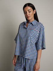 Camicia vichy blu elettrico new