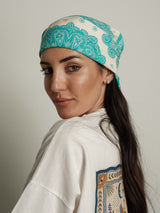 Foulard bandana turchese/burro
