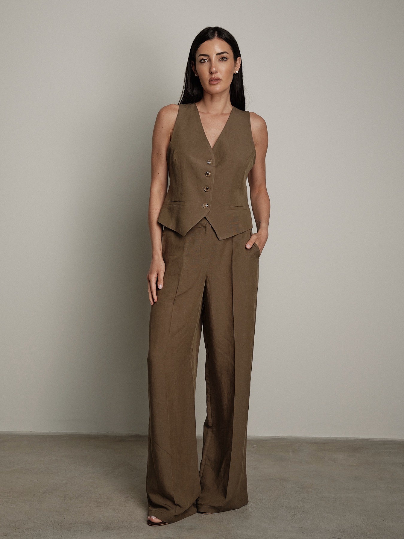 Completo gilet + pantalone Moon militare