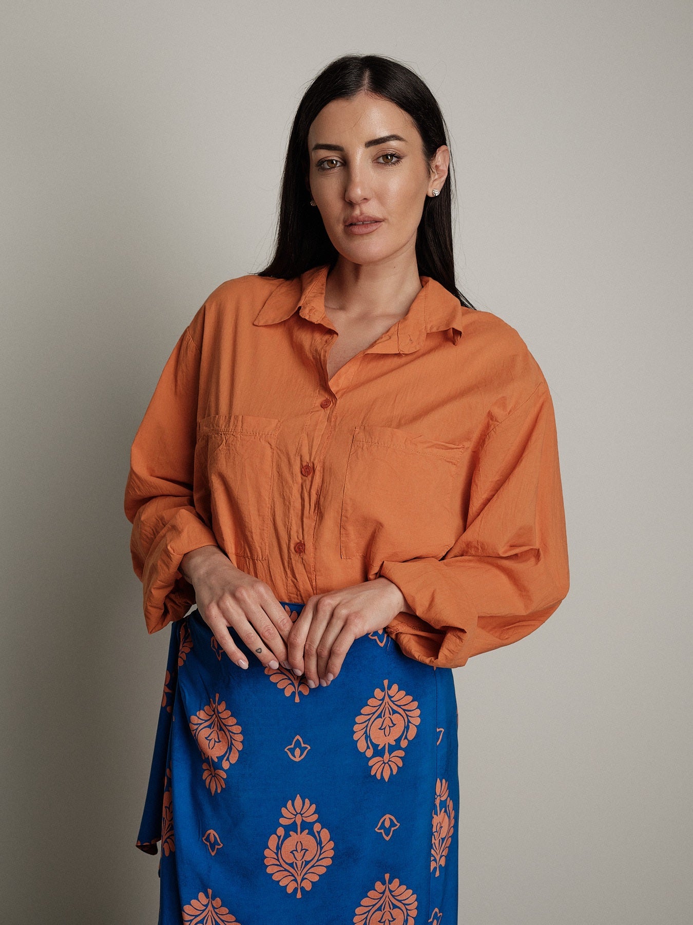 Camicia mussola arancio
