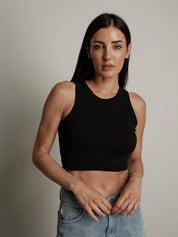 Top scollo americana crop (colori all'interno) PREORDINE NERO E BIANCO 16/06