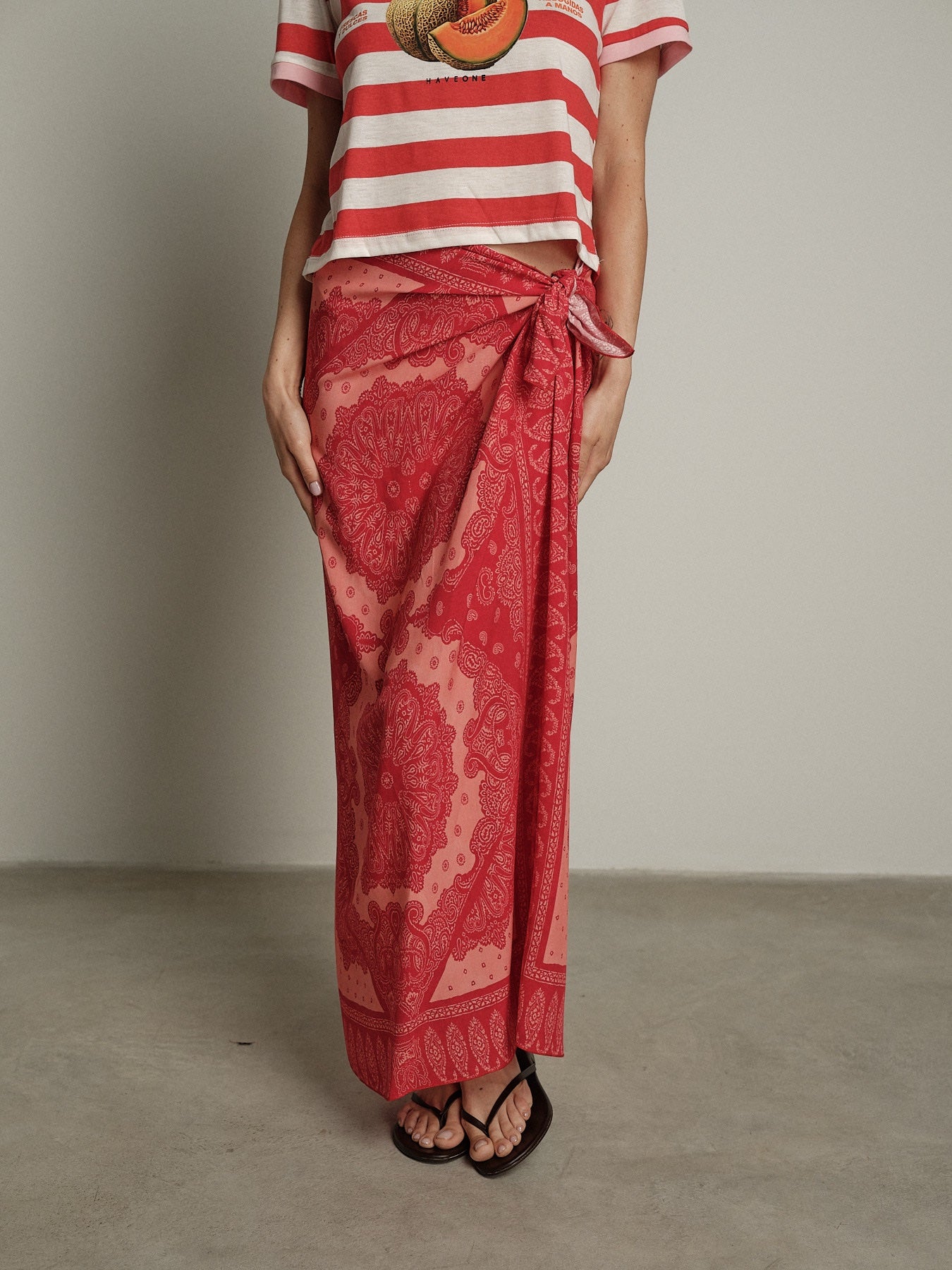 Gonna bandana fuxia/pesca