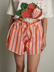 Shorts ivy righe rosa/fuxia