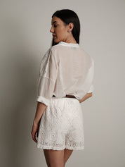 Light milk sangallo shorts