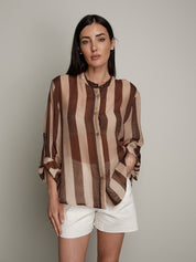 "Viral" shirt dark brown/beige