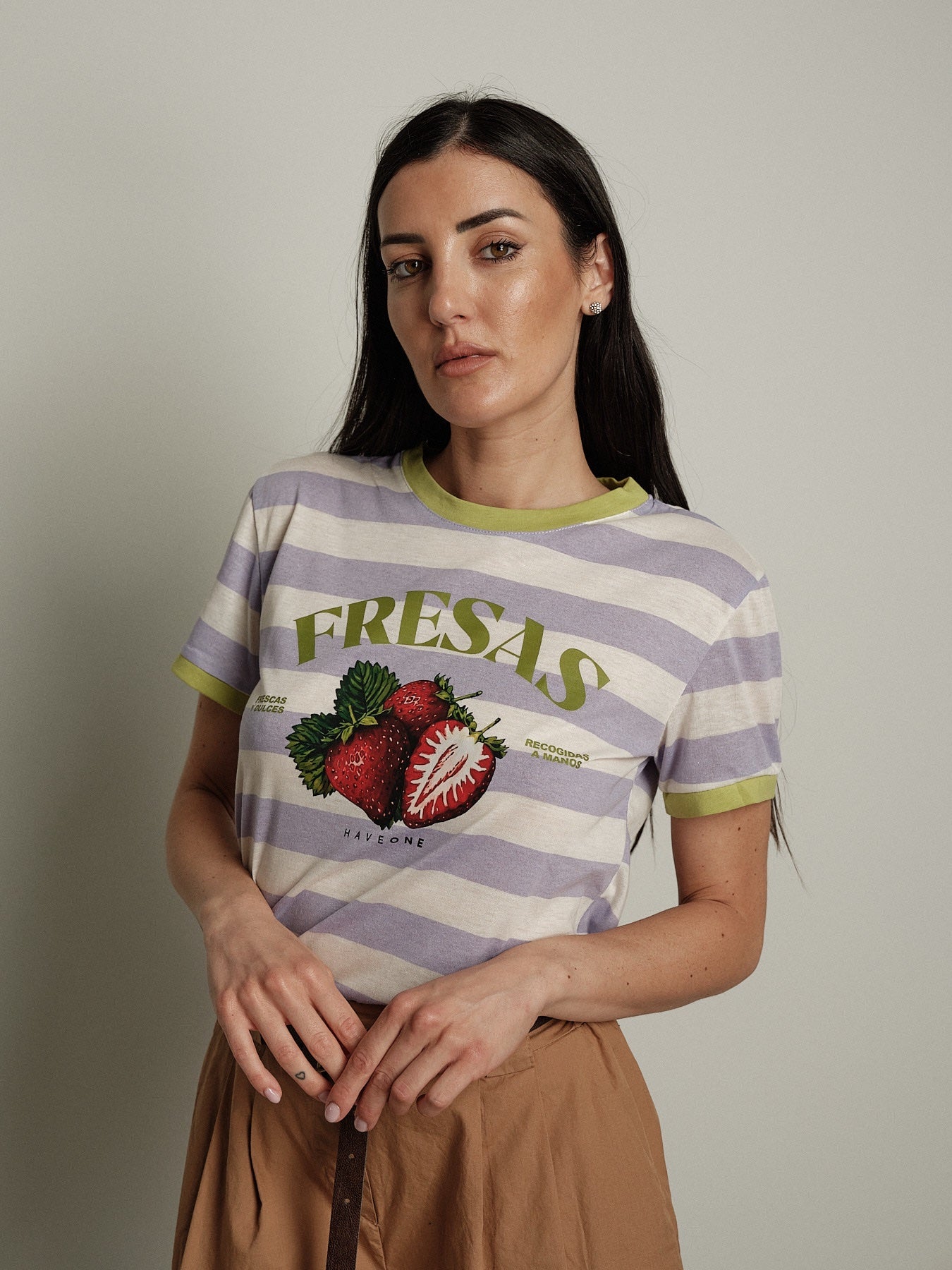 T-shirt frutta riga (colori all'interno)