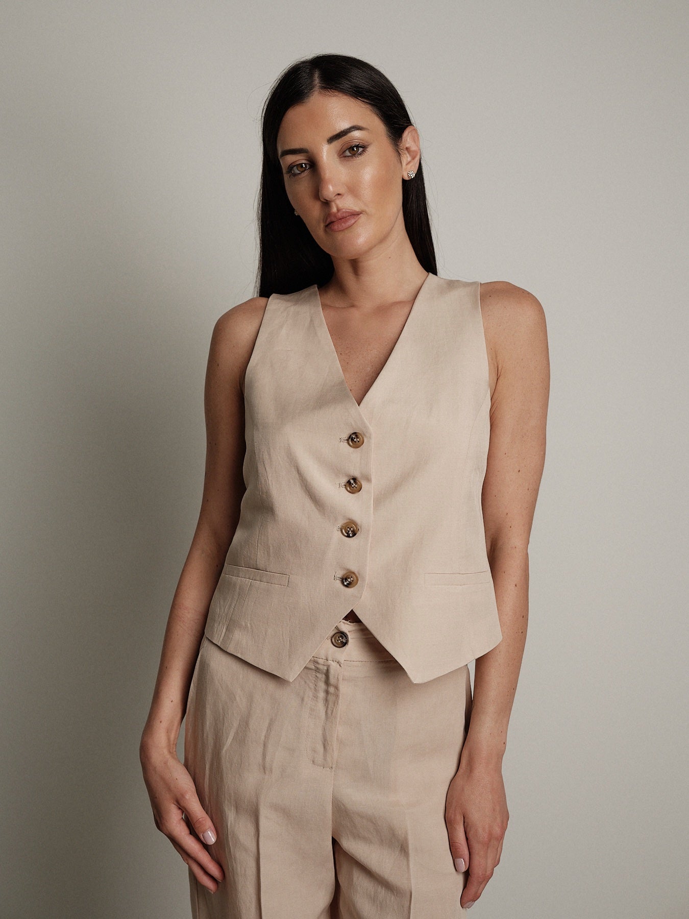 Completo gilet + pantalone Moon gesso