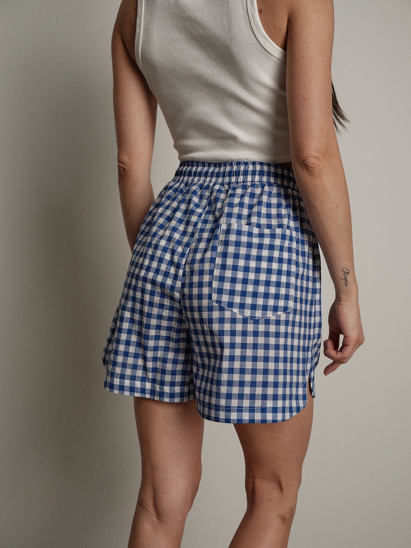 Electric blue vichy shorts new