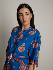 Camicia fantasia blu elettrico