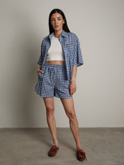 Electric blue vichy shorts new
