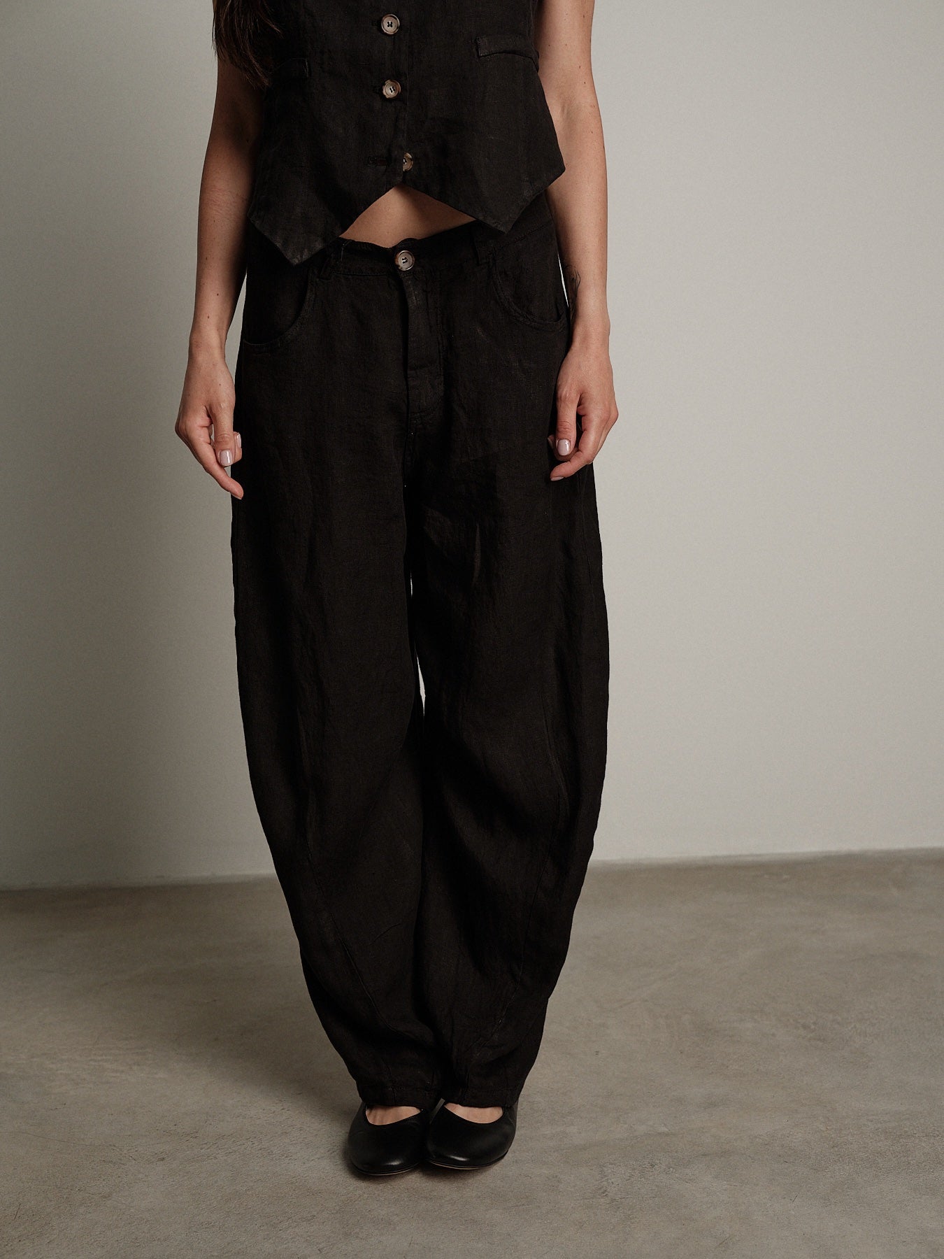 Pantalone Aurora barrel nero