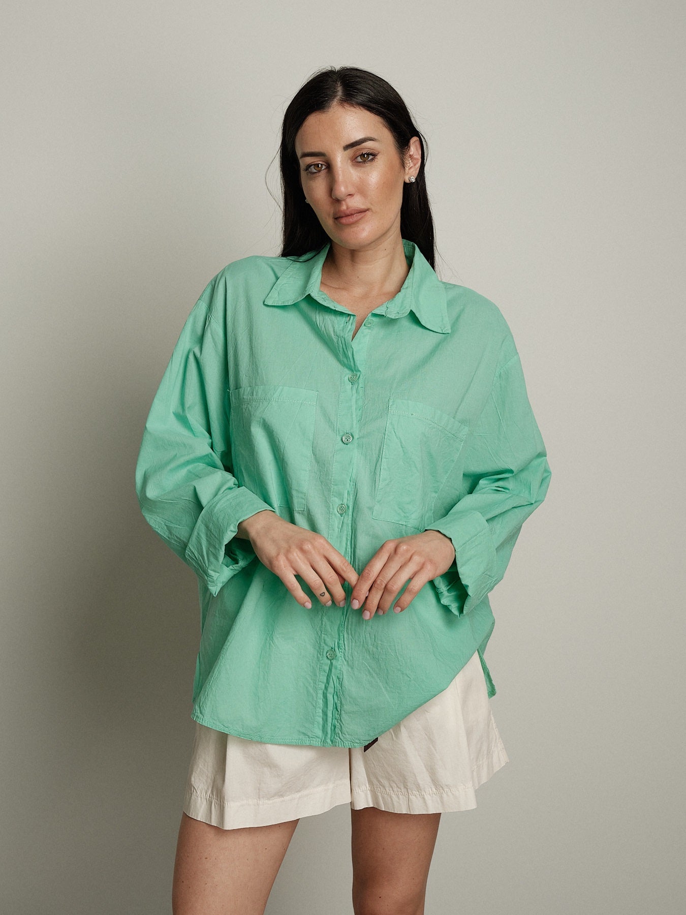 Camicia mussola acqua marina