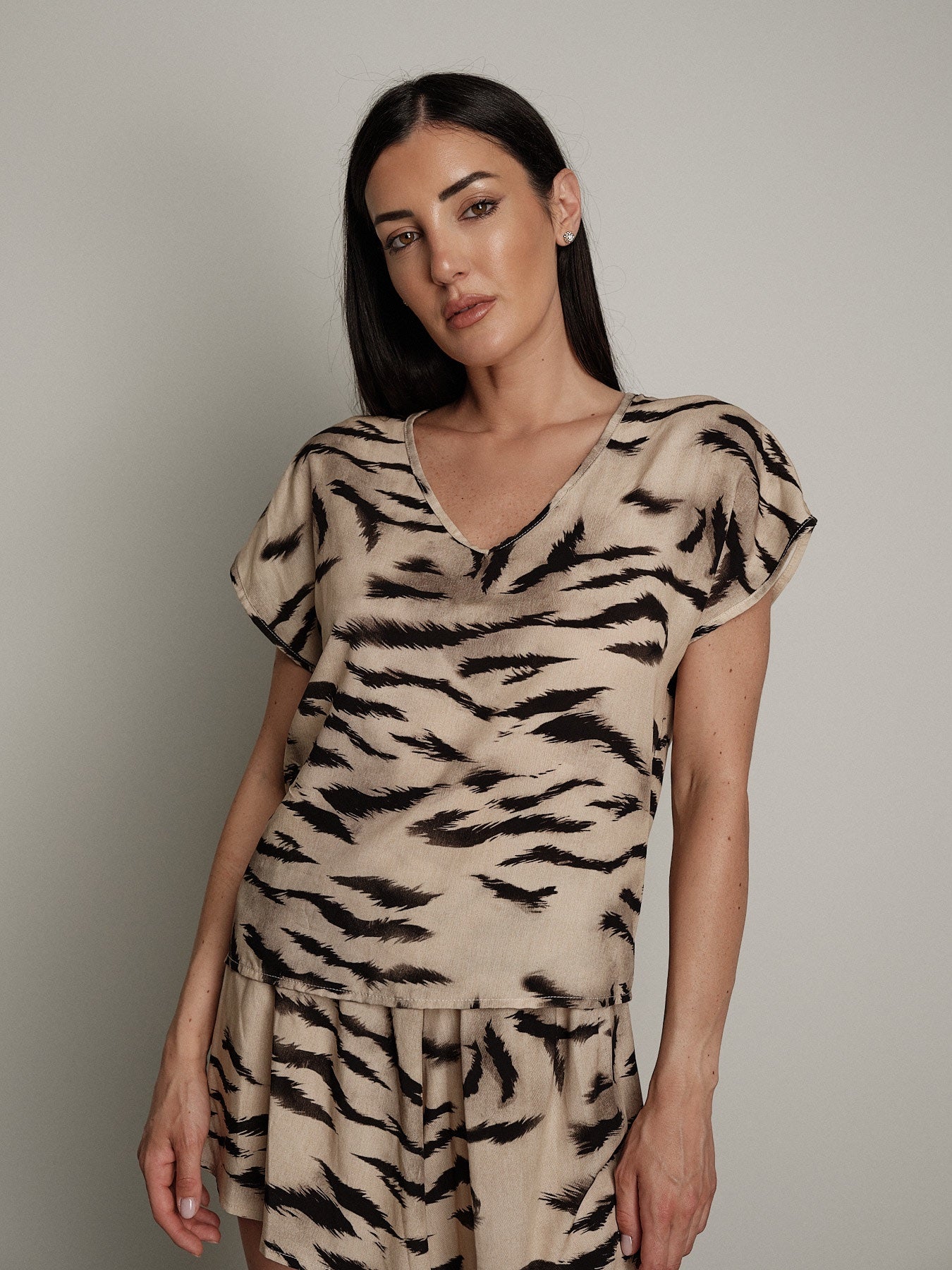 Maglia zebra beige