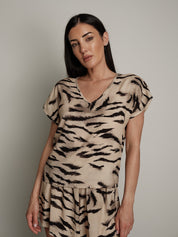 Maglia zebra beige