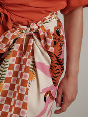 Gonna stampa "virale" panna/arancio