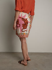Gonna stampa "virale" panna/arancio