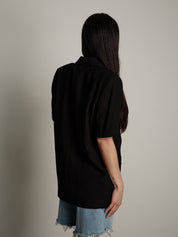 Giacca m/m lino viscosa nera