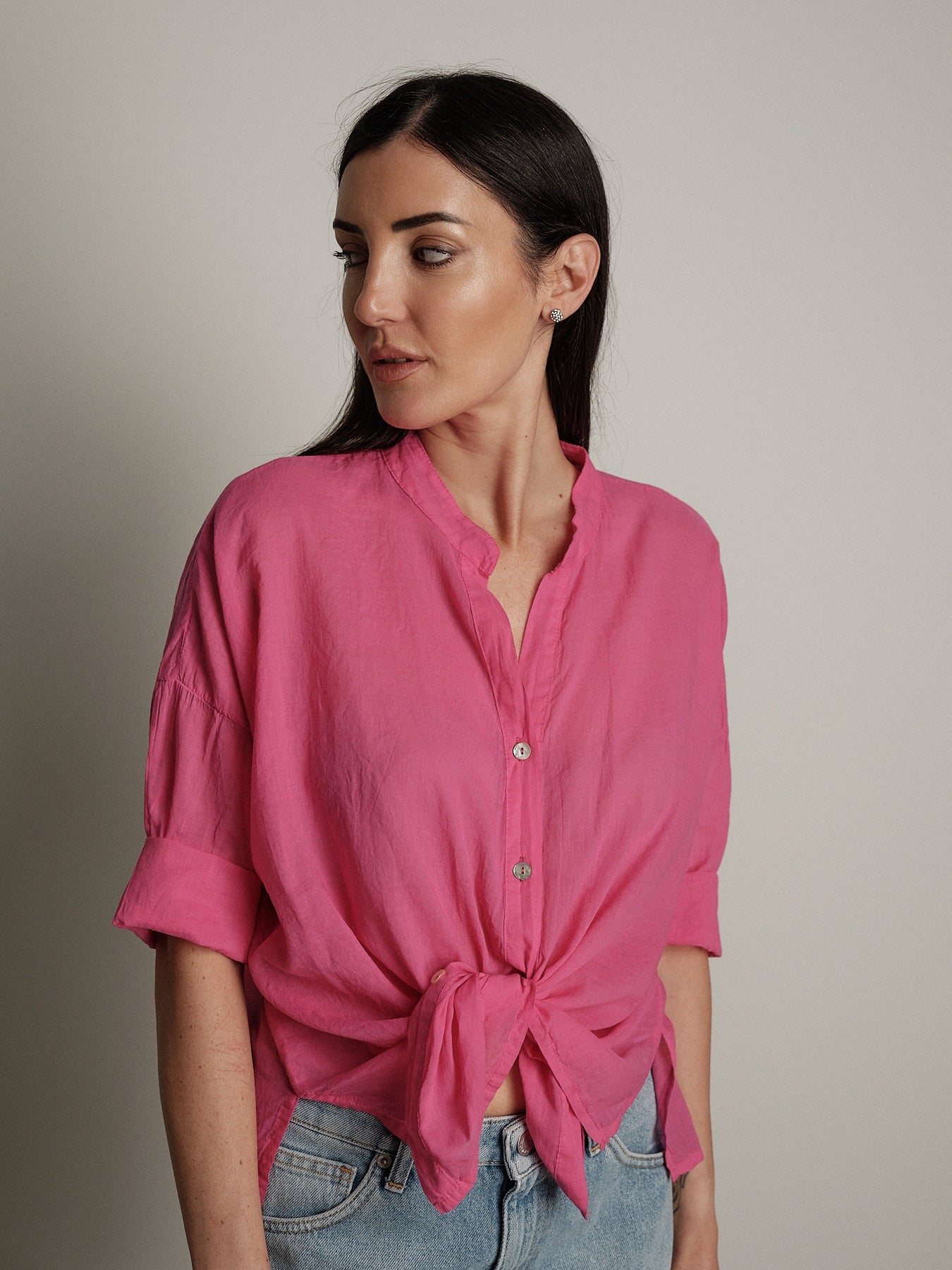 Fuchsia voile shirt