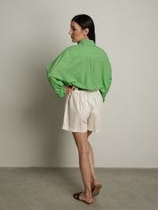 Shorts ampio cintura burro