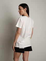 T-shirt collanina "no vabbè" bianca