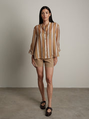 Camicia "virale" cammello/india