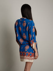 Camicia fantasia blu elettrico